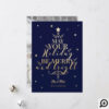 Starry Night Typographic Christmas Tree Photo Holiday Card