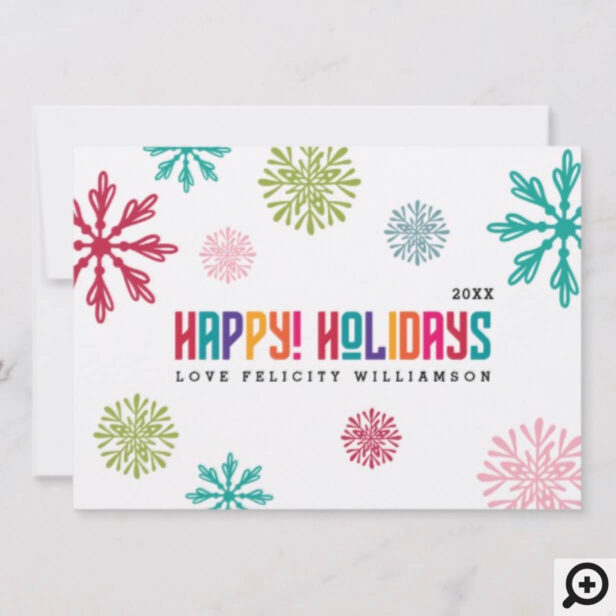 Joyous Holiday | Fun Colourful Snowflake Photo