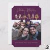 Holiday Blessing | Purple Gold & Black Trees Photo Christmas Cards