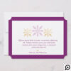 Modern Elegant Ornate Violet Gold Snowflake Photo Holiday Card