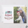 Merry Christmas Red Vintage Truck Tree Farm Photo Holiday Card