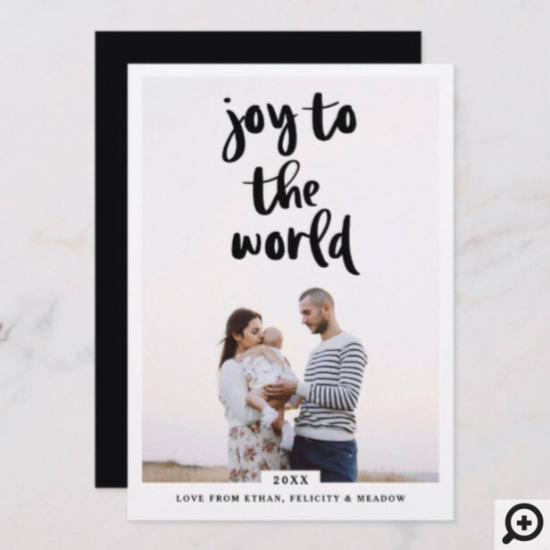 Joy To The World | Bold Modern Minimalistic Photo Holiday Card