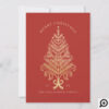 Red Elegant Gold Holiday Christmas Tree Two Photo