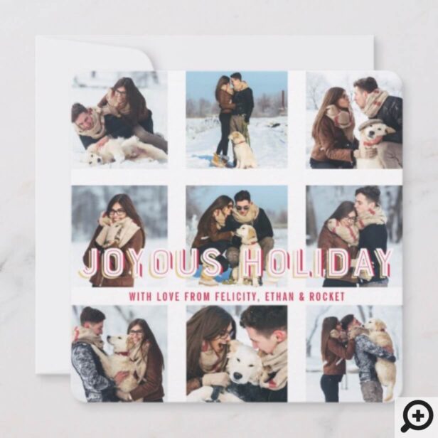 Joyous Holiday | Modern Multiple Collage Photo Holiday Card