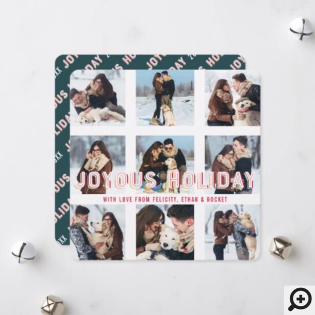 Joyous Holiday | Modern Multiple Collage Photo Holiday Card