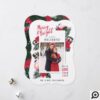 Tropical Merry & Bright Flamingo Candy Cane Photo Holiday Card