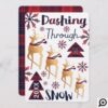 Dashing Through The Snow Reindeer & Plaid Photo Holiday Card