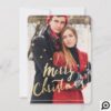 Elegant & Classy Gold Branch Merry Christmas Photo Holiday Card