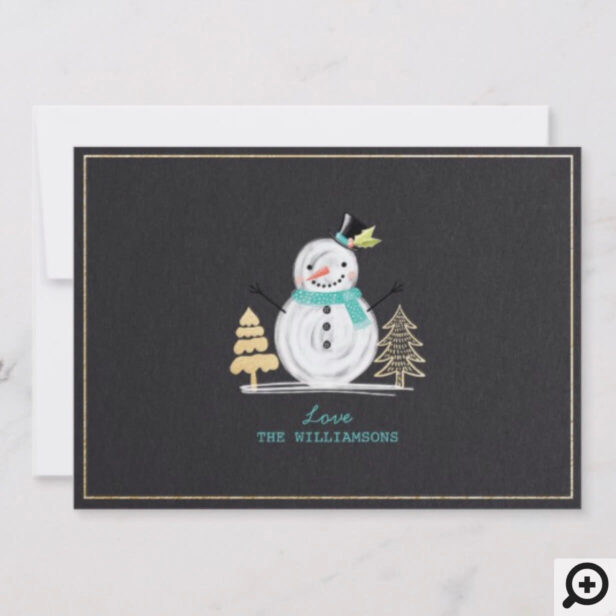 Cute Christmas Holiday Jolly Snowman Message Photo