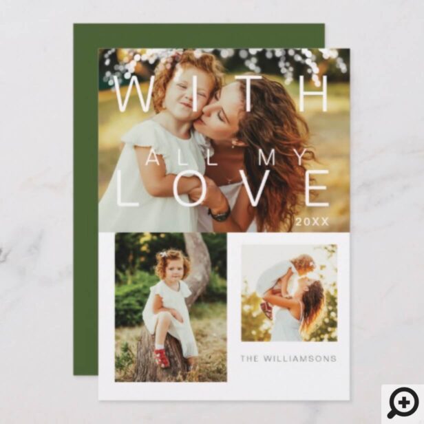 With My Love | Modern Minimalistic Multiple Photo Holiday Card