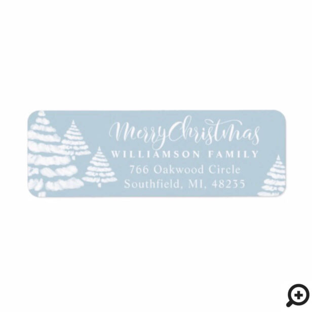 Baby It's Cold Outside Blue Winter Christmas Scene Label