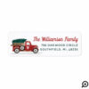 Vintage Red Truck Christmas Tree Delivery Monogram Label