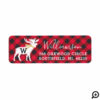 Festive Monogram Moose Animal Red Buffalo Paid Label
