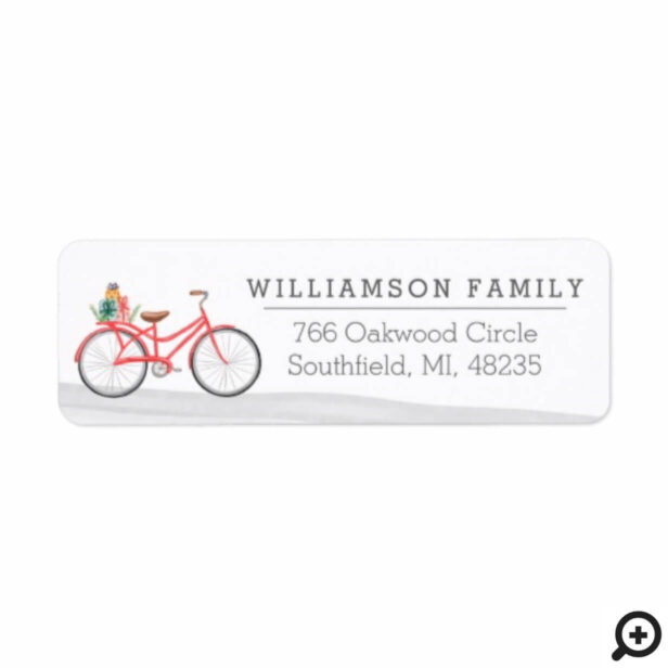 Vintage Christmas Red Bicycle Present Delivery Label