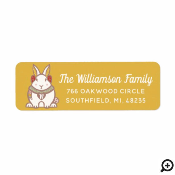 Cute Woodland Forest Bunny Rabbit Christmas Label