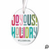 Joyous Holiday! | Bright Multicolor Family Photo Ornament