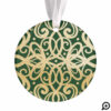 Ornate Green & Gold Crest | Baby's First Christmas Ornament