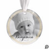 Elegant Gold & Black Star | Baby's First Christmas Ornament