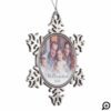 Baby It's Cold Outside Snowflake Christmas Photo Snowflake Pewter Christmas Ornament