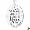 Modern Most Wonderful Time of The year photo Ornament
