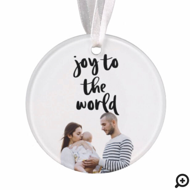 Joy To The Word | Bold Modern Minimalistic Photo Ornament