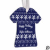 Navy Blue Cozy Festive Sweater | Holiday Joy Photo Ornament
