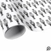 Black & White Trendy Abstract Nutcracker Pattern Wrapping Paper