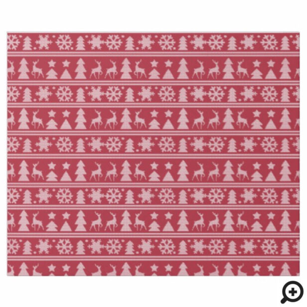Cozy Knit Red Knitted Sweater Pattern Christmas Wrapping Paper