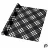 Black & White Flannel Plaid Pattern Christmas Wrapping Paper