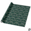 Green Buffalo Plaid | Antlers & Monogram Christmas Wrapping Paper