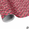 Red Buffalo Plaid | Antlers & Monogram Christmas Wrapping Paper