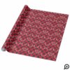 Red Buffalo Plaid | Antlers & Monogram Christmas Wrapping Paper