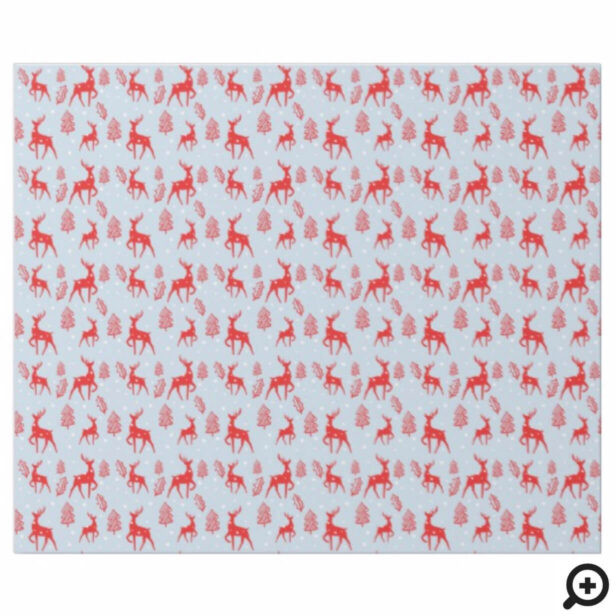 Reinder, Snow & Christmas Tree Scenery Christmas Wrapping Paper