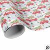 Winter Scenery Christmas Tree Car Family Photo Wrapping Paper
