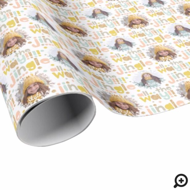 Jingle All The Way | Cheery Two Photo Christmas Wrapping Paper