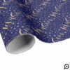 Let It Snow | Navy & Gold Starry Night Chrismas Wrapping Paper