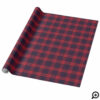 Red & Navy Blue Lumberjack Plaid Christmas Pattern Wrapping Paper