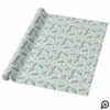 Winter Sage Foliage Greenery & Red Berry Christmas Wrapping Paper