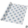 Wintry Frosty Blue Snowflakes Gold Star Christmas Wrapping Paper