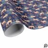 Midnight Woodland Forest Reindeer & Christmas Tree Wrapping Paper
