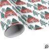 Front View Vintage Red Truck Christmas Tree Wrapping Paper