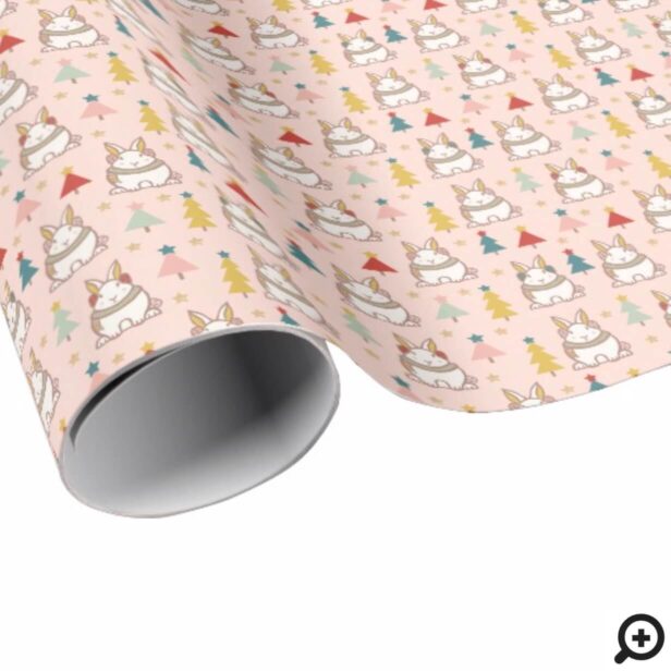 Cute Woodland Forest Bunny Rabbit Christmas Wrapping Paper
