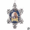 Paw Print & Bones Pattern | Animal Pet Photo Snowflake Pewter Christmas Ornament