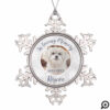 In Loving Memory | Grey Wood Pet Memorial Photo Snowflake Pewter Christmas Ornament