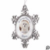 In Loving Memory | Grey Wood Pet Memorial Photo Snowflake Pewter Christmas Ornament