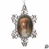 Love & Memories | Holiday Stars Pet Memorial Photo Snowflake Pewter Christmas Ornament