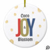 Fun Colourful Joy Snowflake Pet Photo Ceramic Ornament
