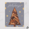 Happy Holidays | Rustic Wood Boho Christmas Tree Holiday Postcard