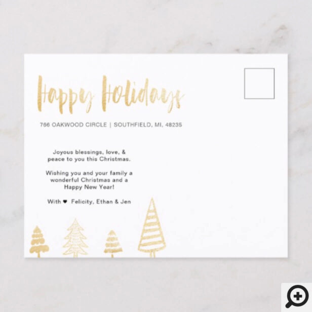 Happy Holidays | Christmas Tree Family Photo Holiday Postcard