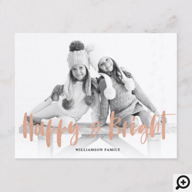 Happy & Bright Minimalistic & Modern Photo Holiday Postcard
